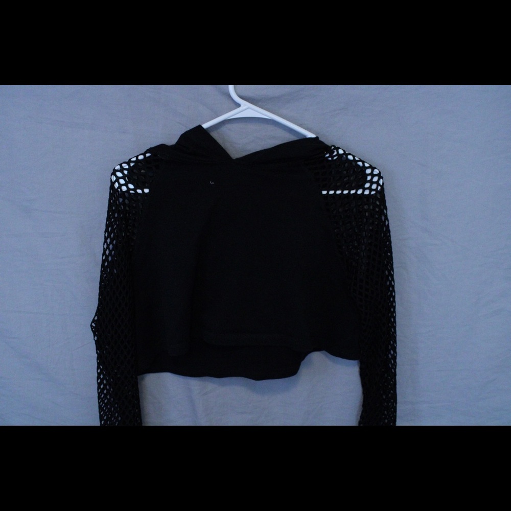 Black Cropped Hoodie